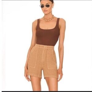 NWOT Enza Costa High-Waist Shorts in Italian Clay XS